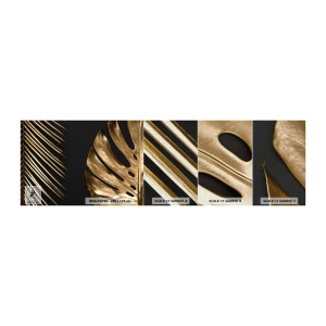 Mostră tapet Premium Canvas - Diferite și la fel de scumpe - Frunza de palmier, Frunza de monstera, Abstracția - 100x30 cm