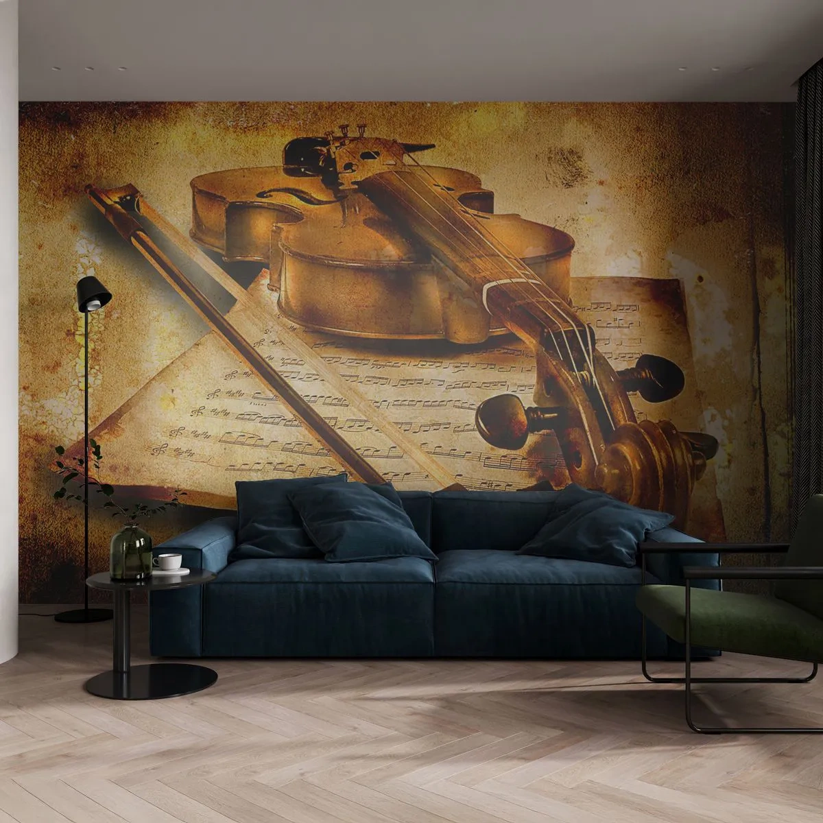 Tapet Premium Canvas - Virtuozitate necesară imediat - Vioară, Muzică, Note muzicale - 250x175 cm