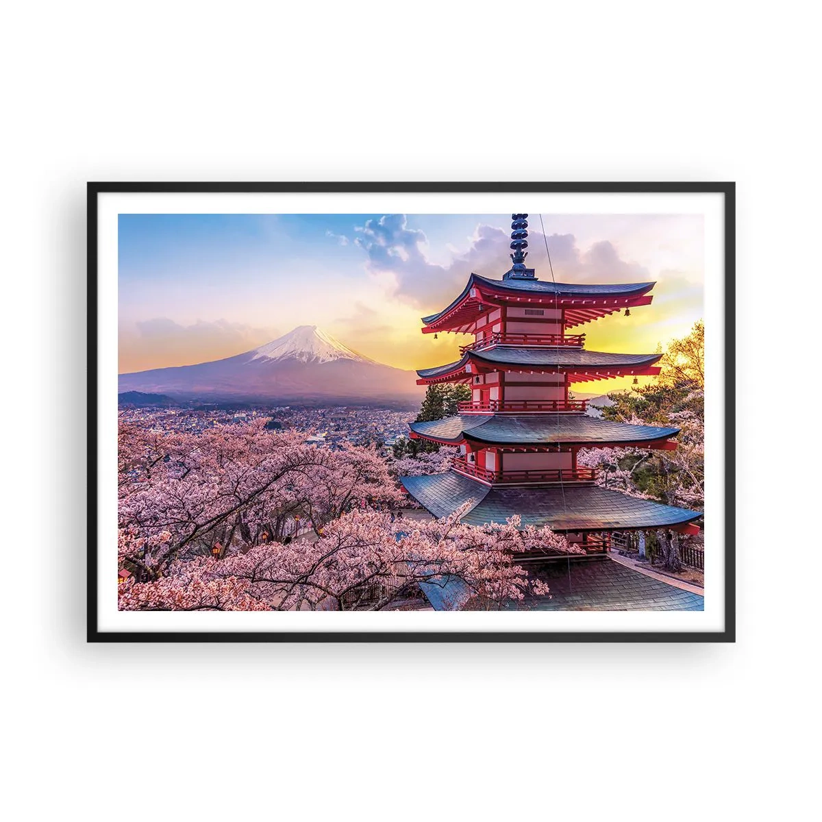 Poster în ramă neagră - Esența spiritului japonez - 100x70 cm