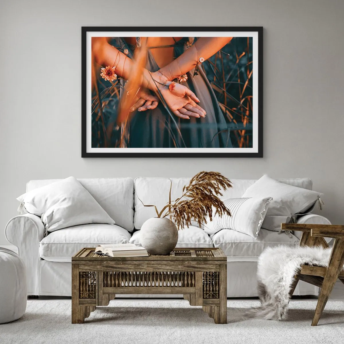 Poster în ramă neagră - Legată de natură - 70x50 cm
