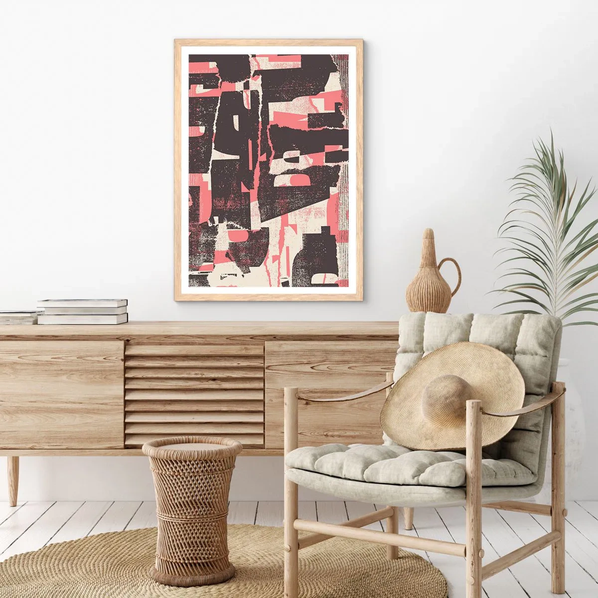 Poster în ramă de stejar deschis - Toată această agitație - 70x100 cm