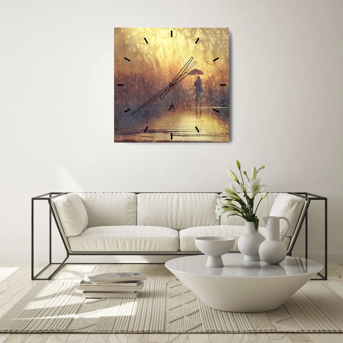 Ceas de perete - Ceas pe sticlă - Simt că cineva se uită la mine - 30x30 cm