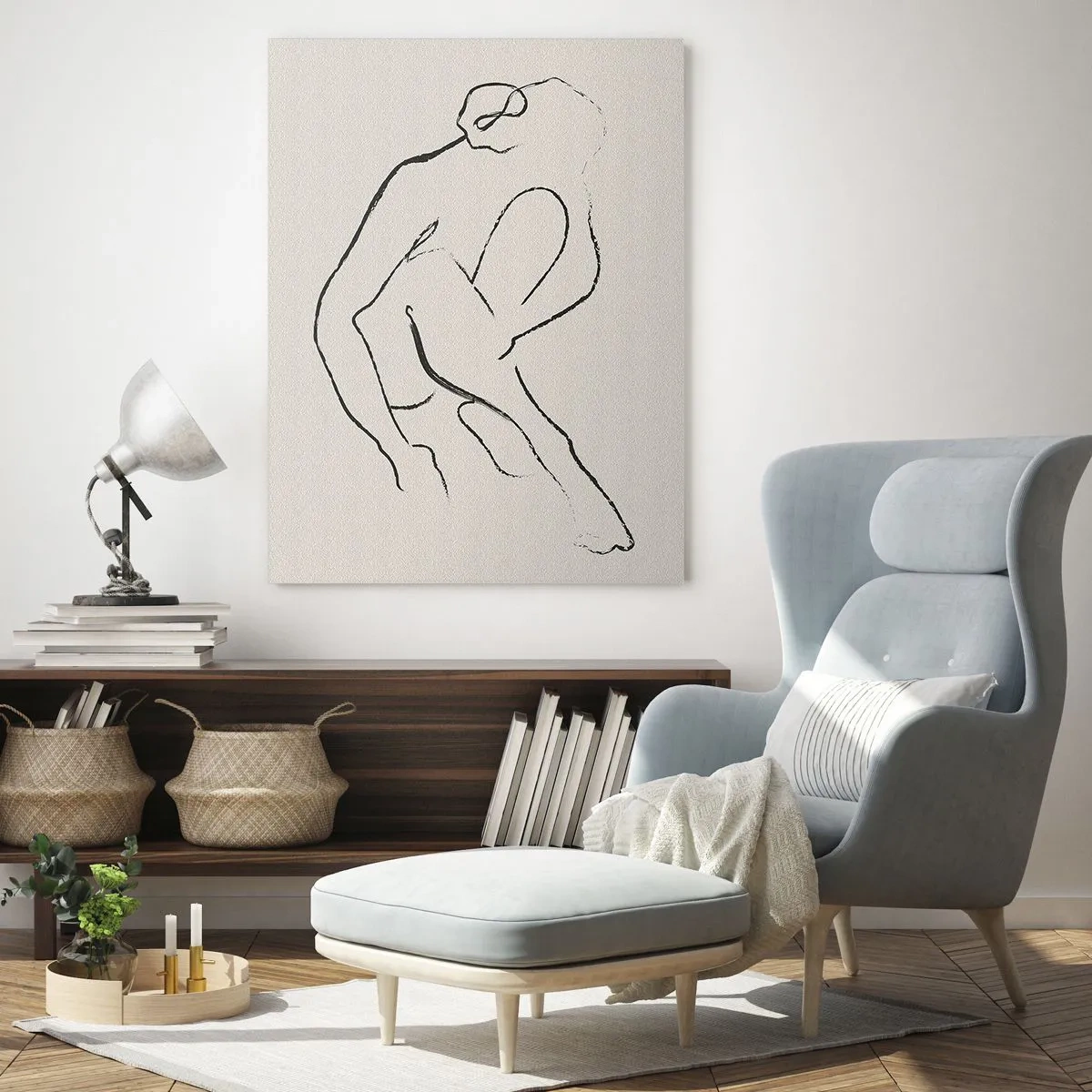 Tablou pe sticlă - Schiță intimă - 50x70 cm