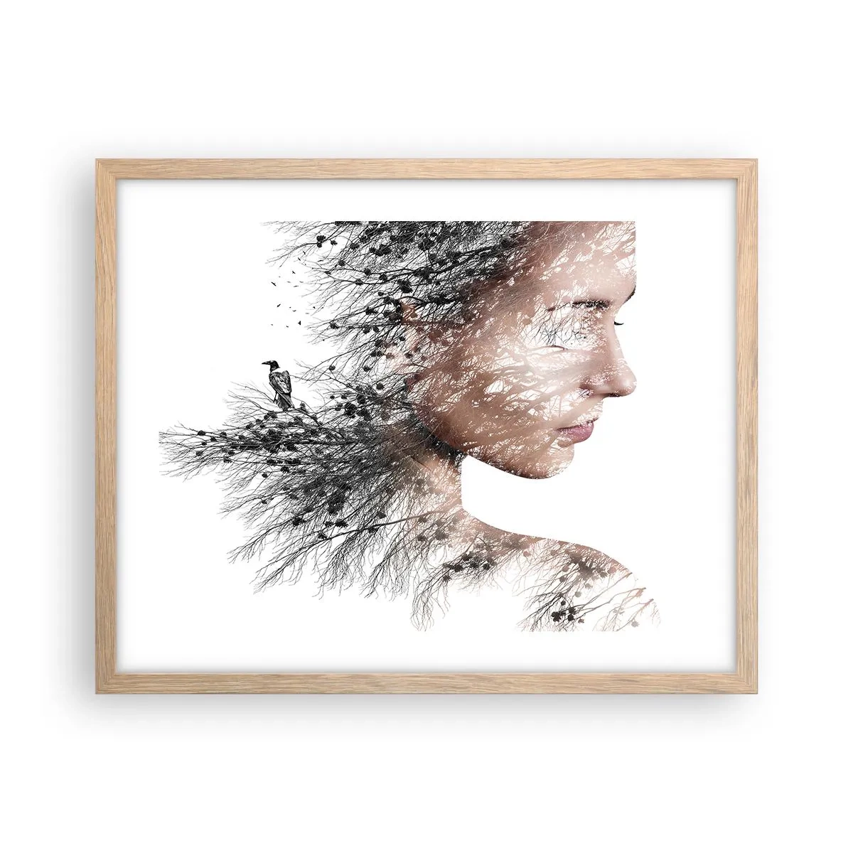 Poster în ramă de stejar deschis - Spiritul pădurii - 50x40 cm