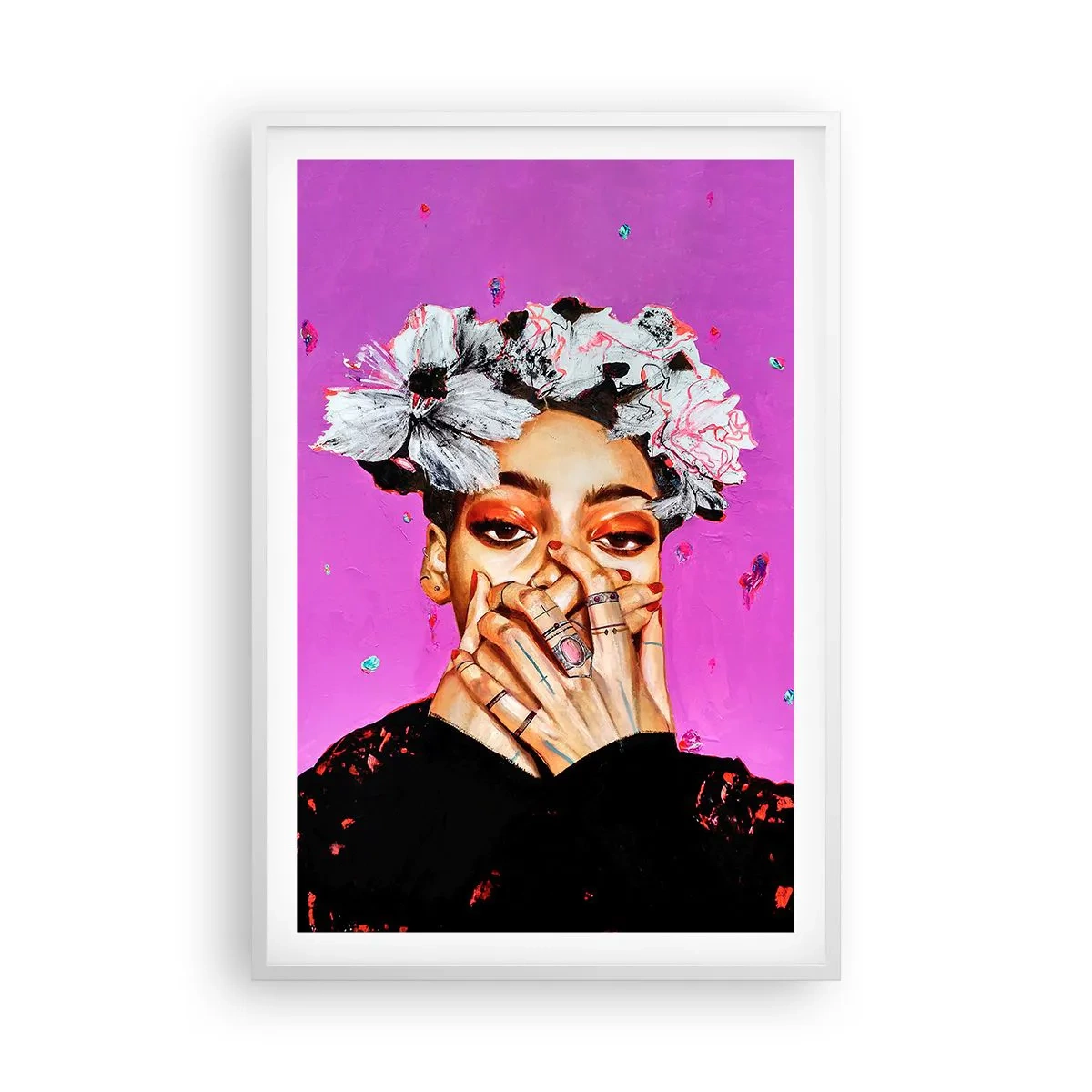 Poster în ramă albă - Un pic nebună - 61x91 cm