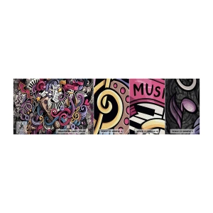 Mostră tapet Premium Canvas - Melodie complicată - Muzică, mural, Graffiti - 100x30 cm