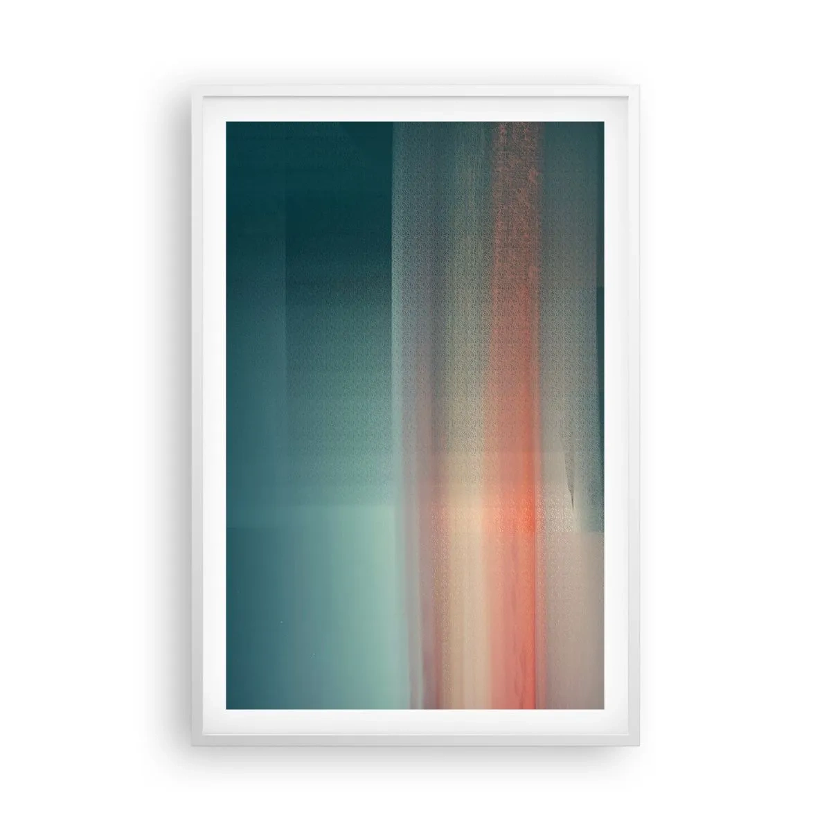 Poster în ramă albă - Abstracție: unde de lumină - 61x91 cm