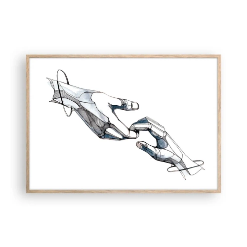 Poster în ramă de stejar deschis - Gest frumos - 100x70 cm