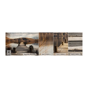 Mostră tapet Premium Canvas - Peisaj în tăcere - Peisaj, Pod, Lac - 100x30 cm