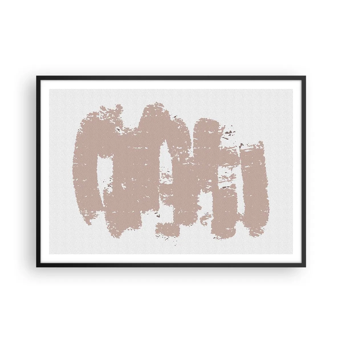 Poster în ramă neagră - Abstracție în roz moale - 100x70 cm