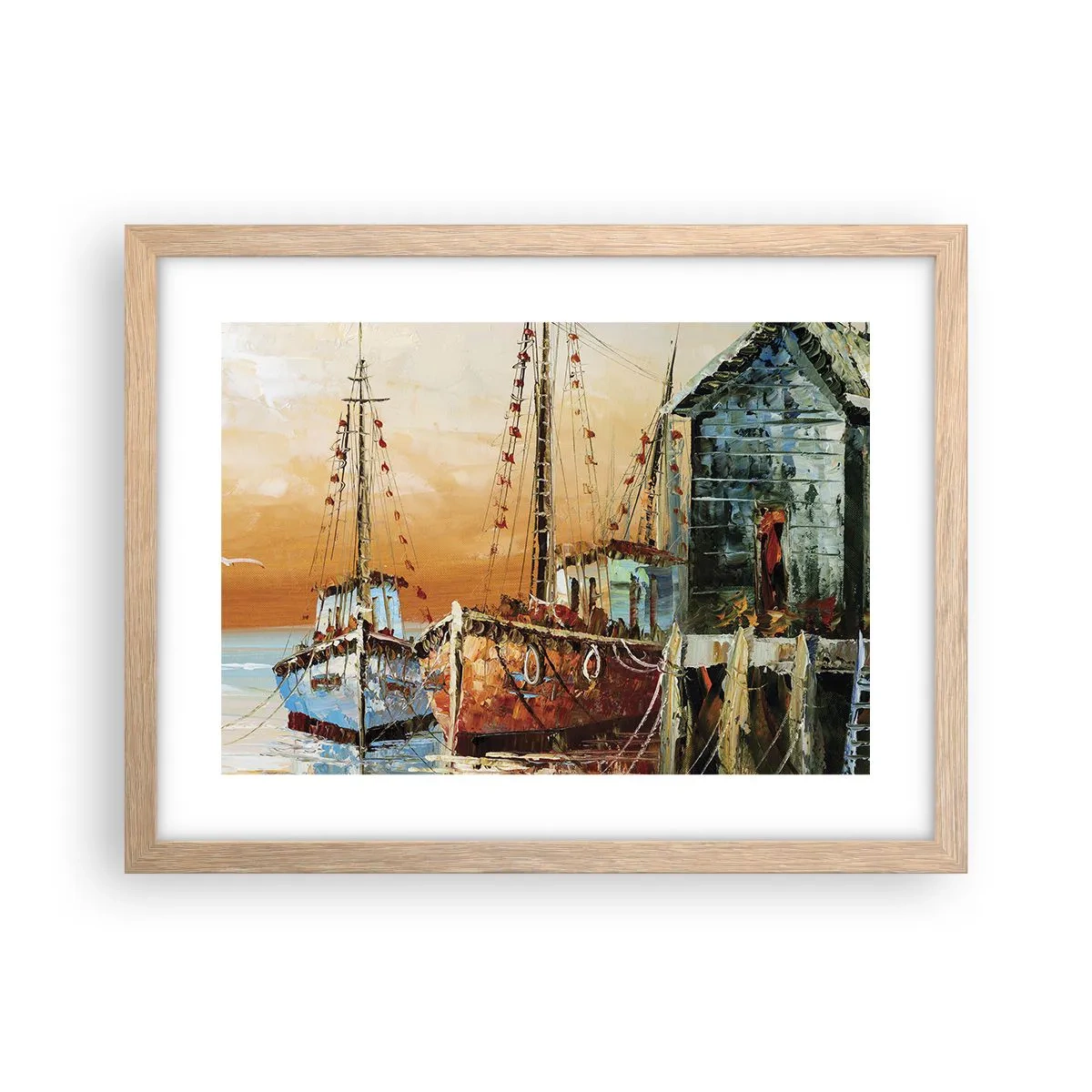 Poster în ramă de stejar deschis - Întoarcere pașnică - 40x30 cm