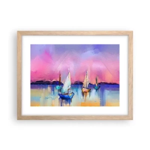 Poster în ramă de stejar deschis - Direcția: ape largi - 40x30 cm