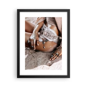 Poster în ramă neagră - Aruncată de valuri? - 30x40 cm