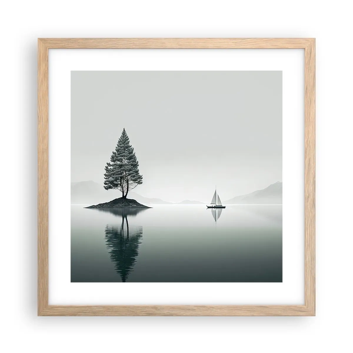 Poster în ramă de stejar deschis - Visând cu ochii deschiși - 40x40 cm