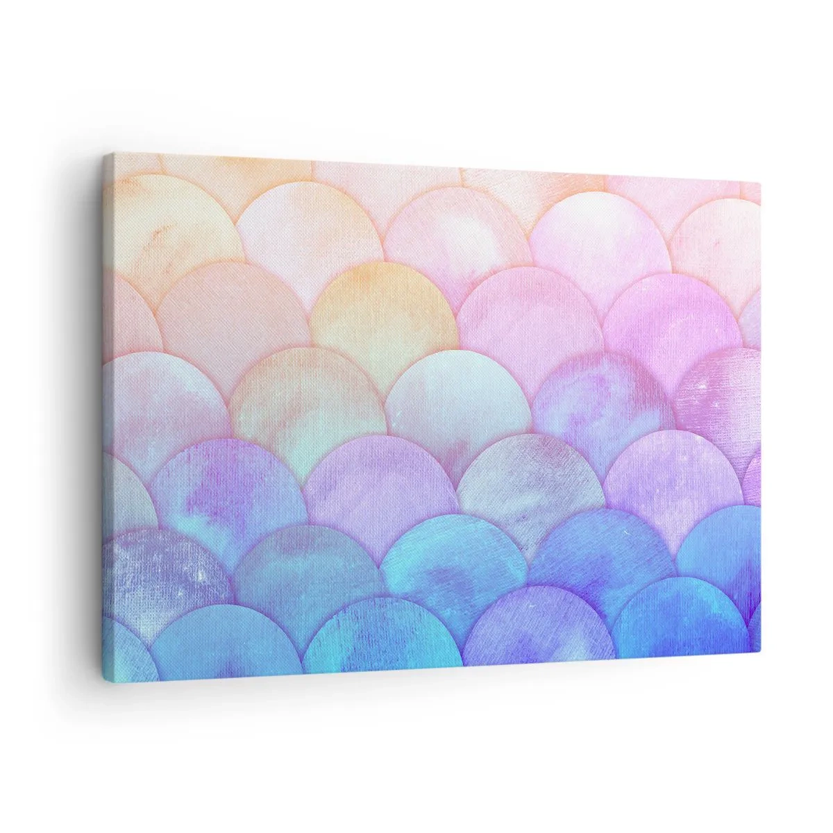 Tablou pe pânză Canvas - Solzi abstracte în nuanțe pastelate - 70x50cm - Coajă de perlă - Decorațiune modernă pentru perete pentru living și dormitor ARTTOR