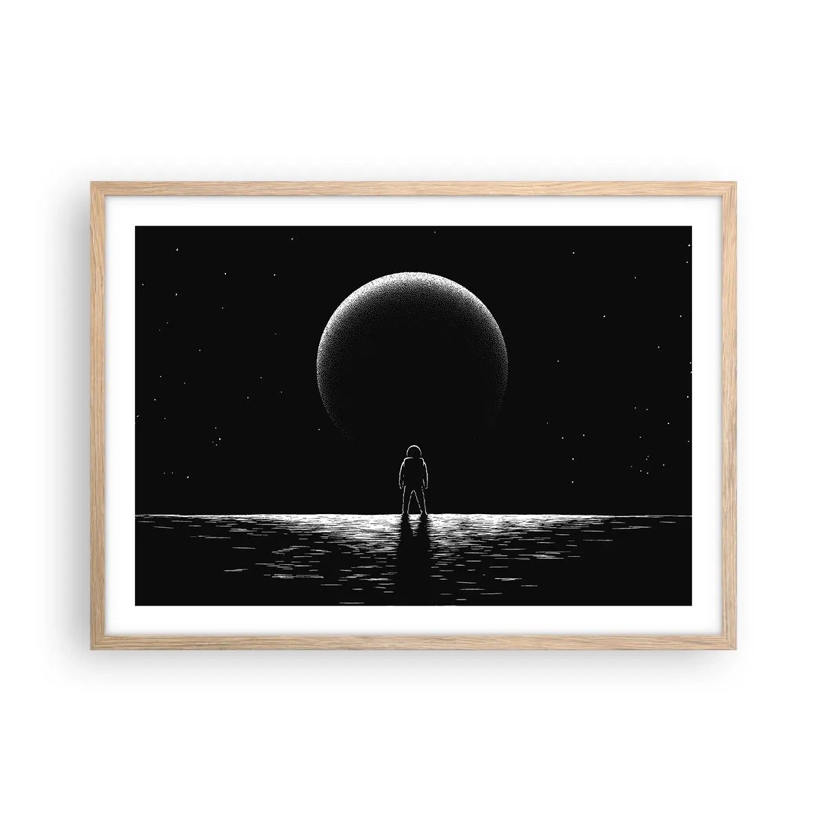 Poster în ramă de stejar deschis - Față în față - 70x50 cm