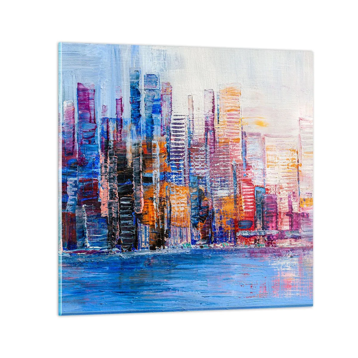 Tablou pe sticlă - O metropolă veselă - 60x60 cm