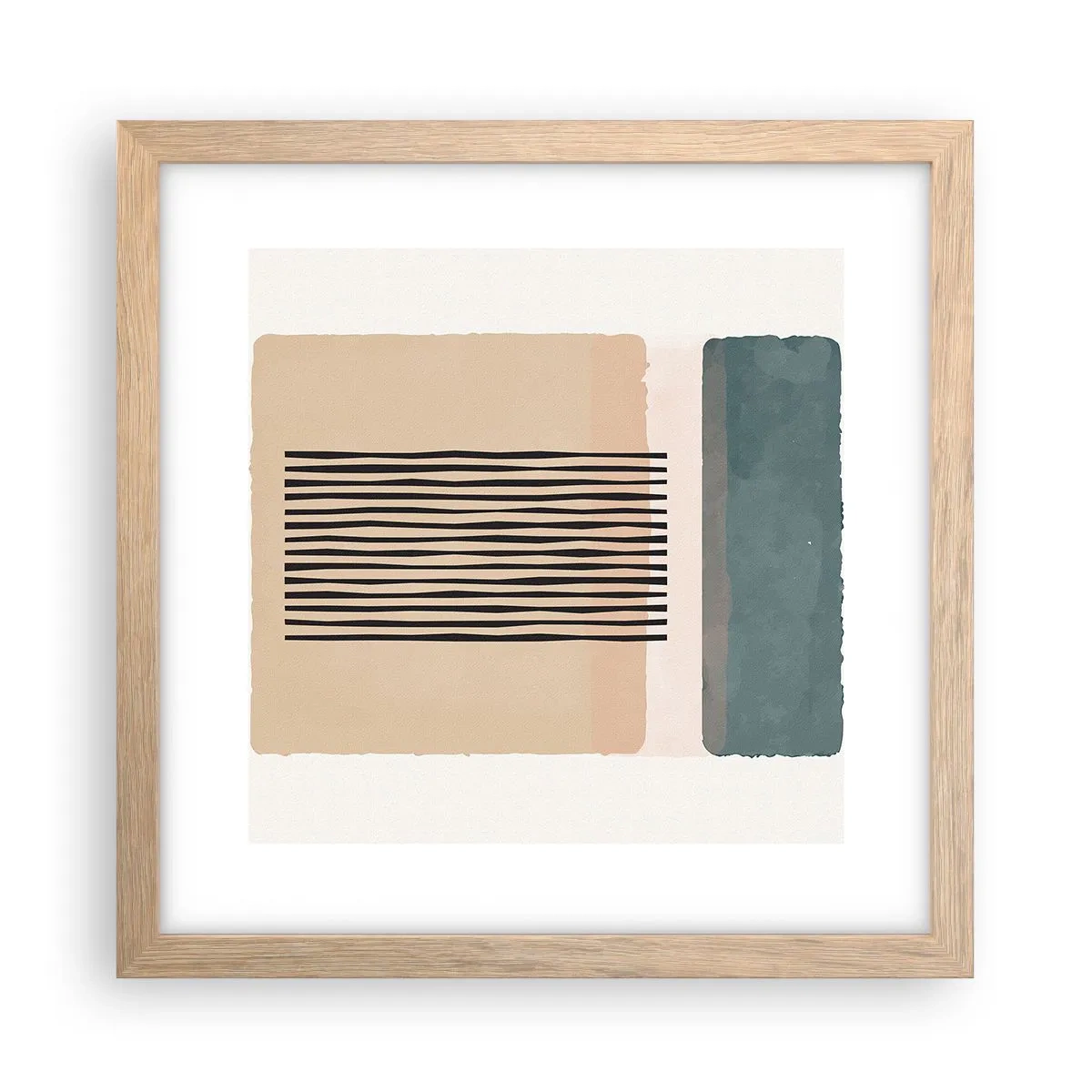 Poster în ramă de stejar deschis - Totul este în regulă - 30x30 cm