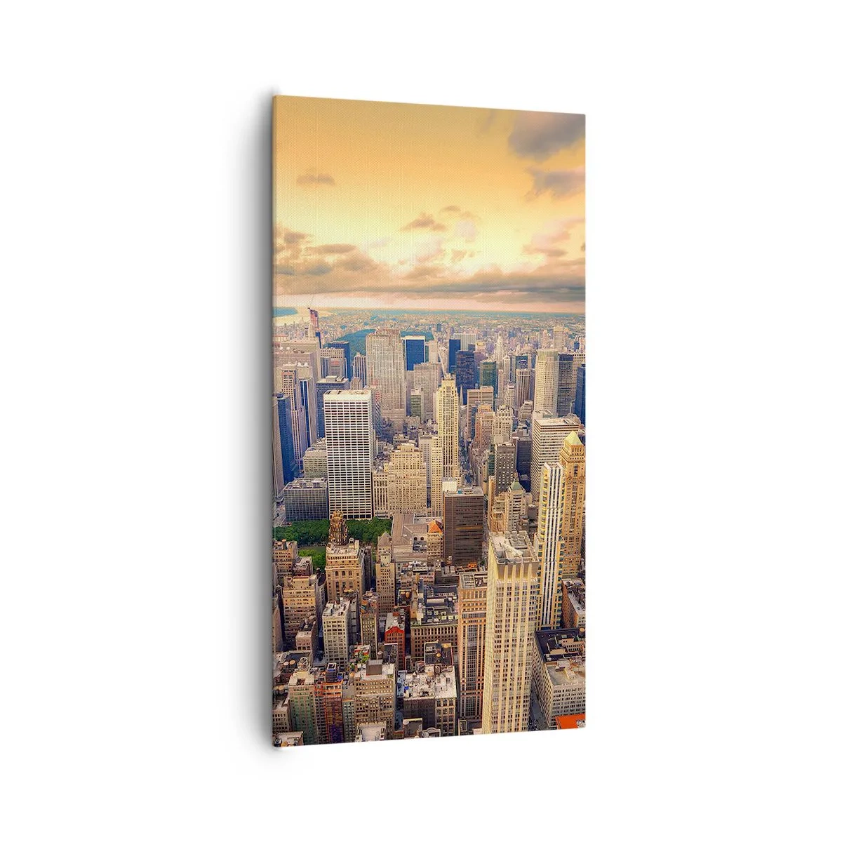 Tablou pe pânză - O metropolă aurită - 65x120 cm