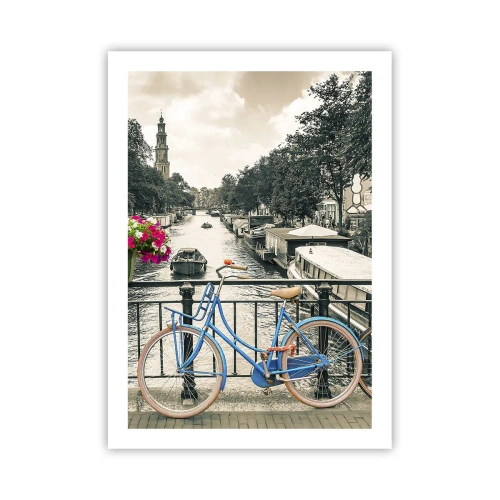 Poster - Culorile unui canal din Amsterdam - 50x70 cm
