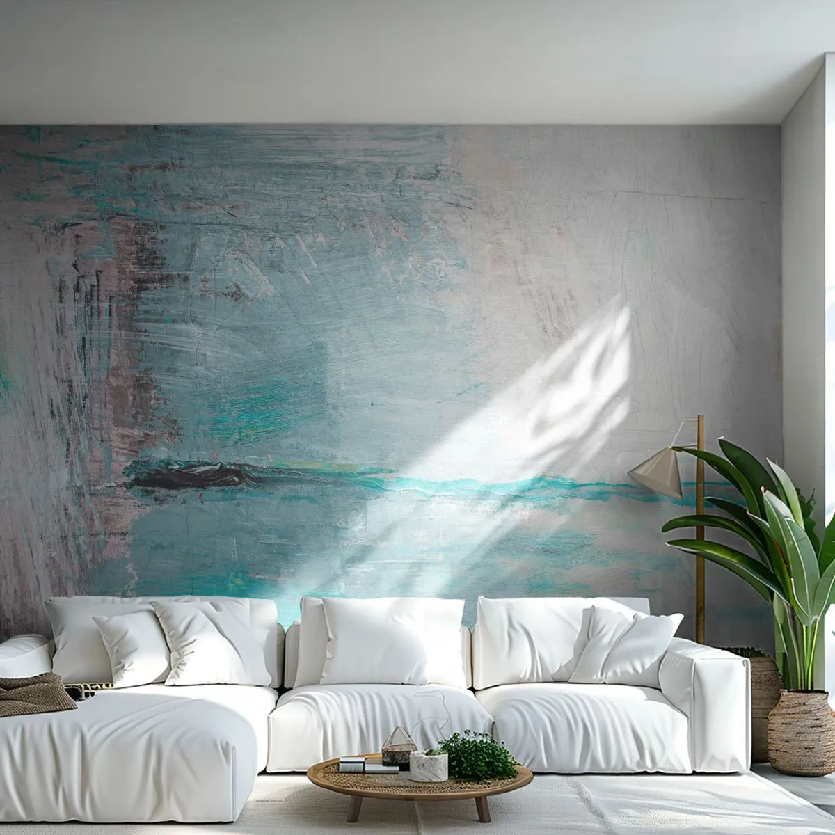 Tapet Autoadeziv Deluxe Sticker - Orizontal în albastru - Abstracția, Bucată, Model modern - 250x175 cm
