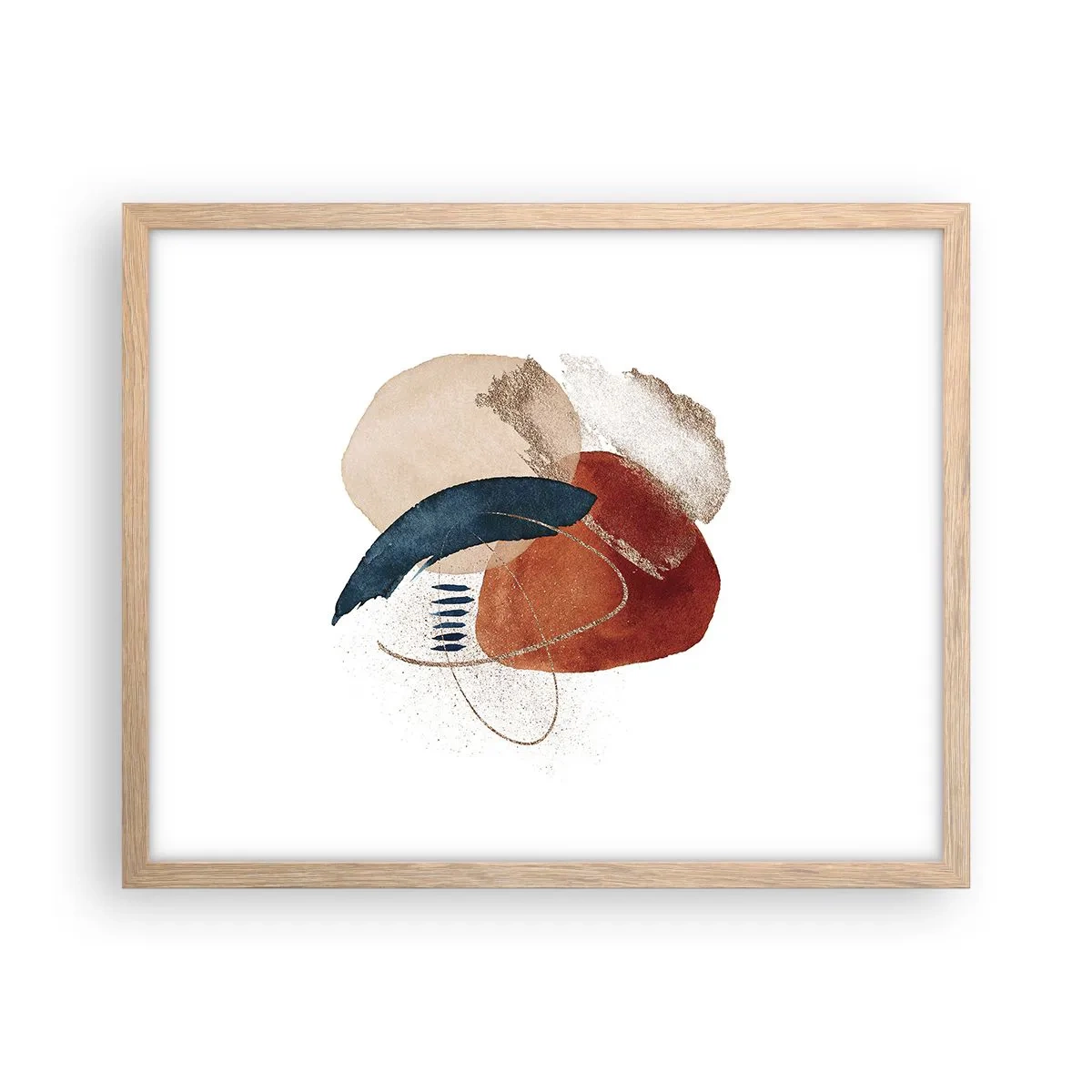 Poster în ramă de stejar deschis - Compoziție ovală - 50x40 cm