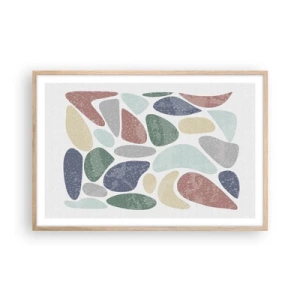 Poster în ramă de stejar deschis - Un mozaic de culori pudrate - 91x61 cm