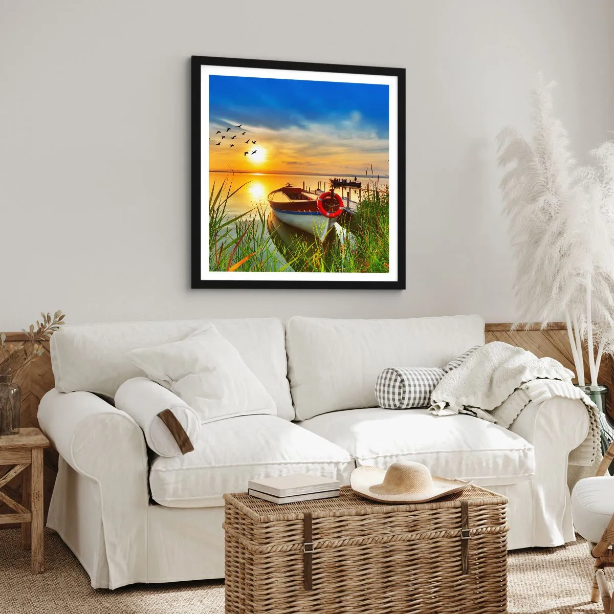 Poster în ramă neagră - Cormoranii pleacă deja - 30x30 cm