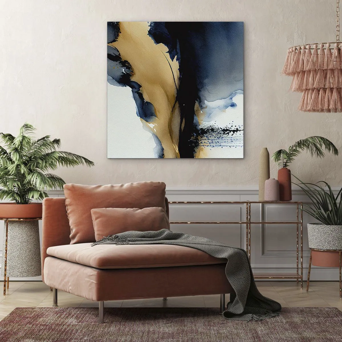 Tablou pe pânză - În spatele cortinei - 60x60 cm