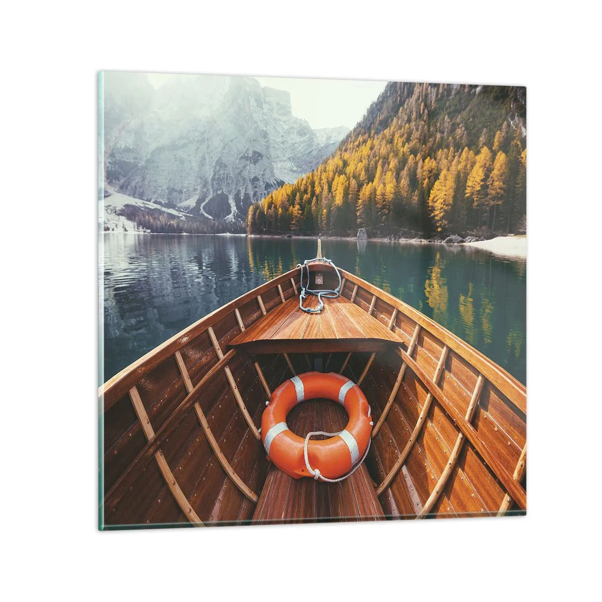 Tablou pe sticlă - Excursie pe munte - 50x50 cm