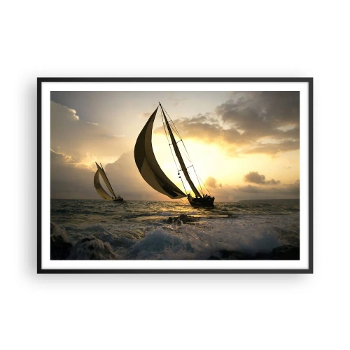 Poster în ramă neagră - Vânt în jos și în sus - 100x70 cm