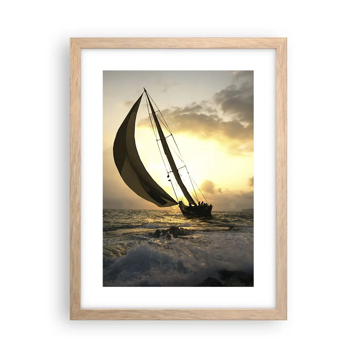 Poster în ramă de stejar deschis - Vânt în jos și în sus - 30x40 cm
