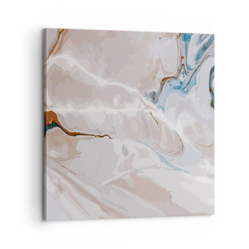 Tablou pe pânză - Meandre albastre sub alb - 60x60 cm