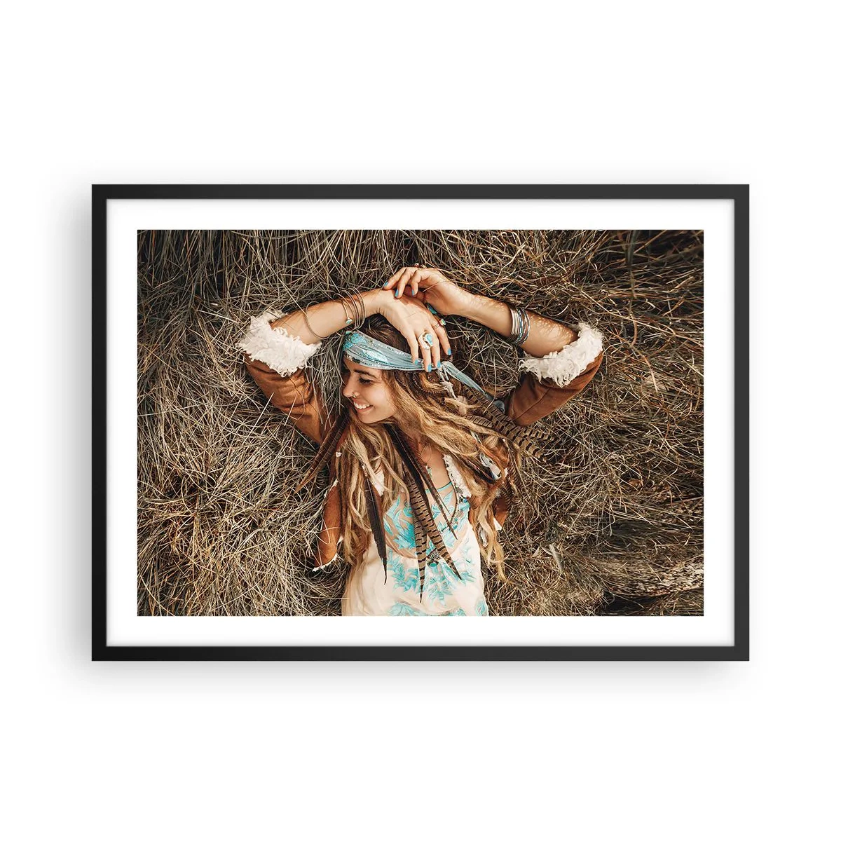 Poster în ramă neagră - În drum spre vara iubirii - 70x50 cm