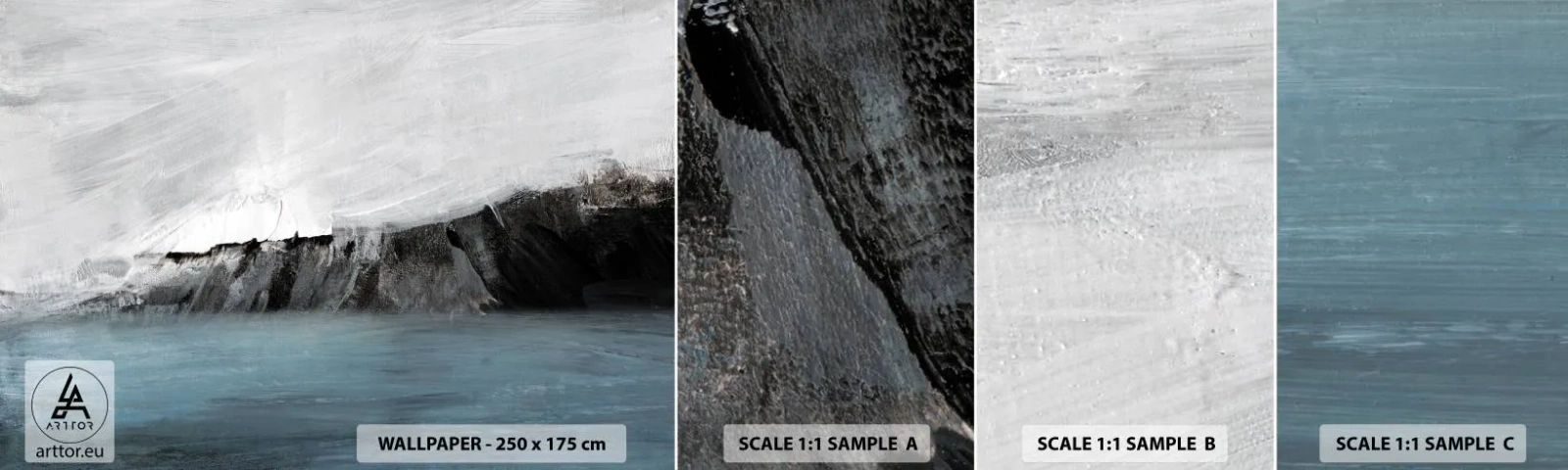 Mostră de Tapet Standard Eco - Apă - pământ: lupta elementelor - Coasta, Peisaj, Mare - 100x30 cm