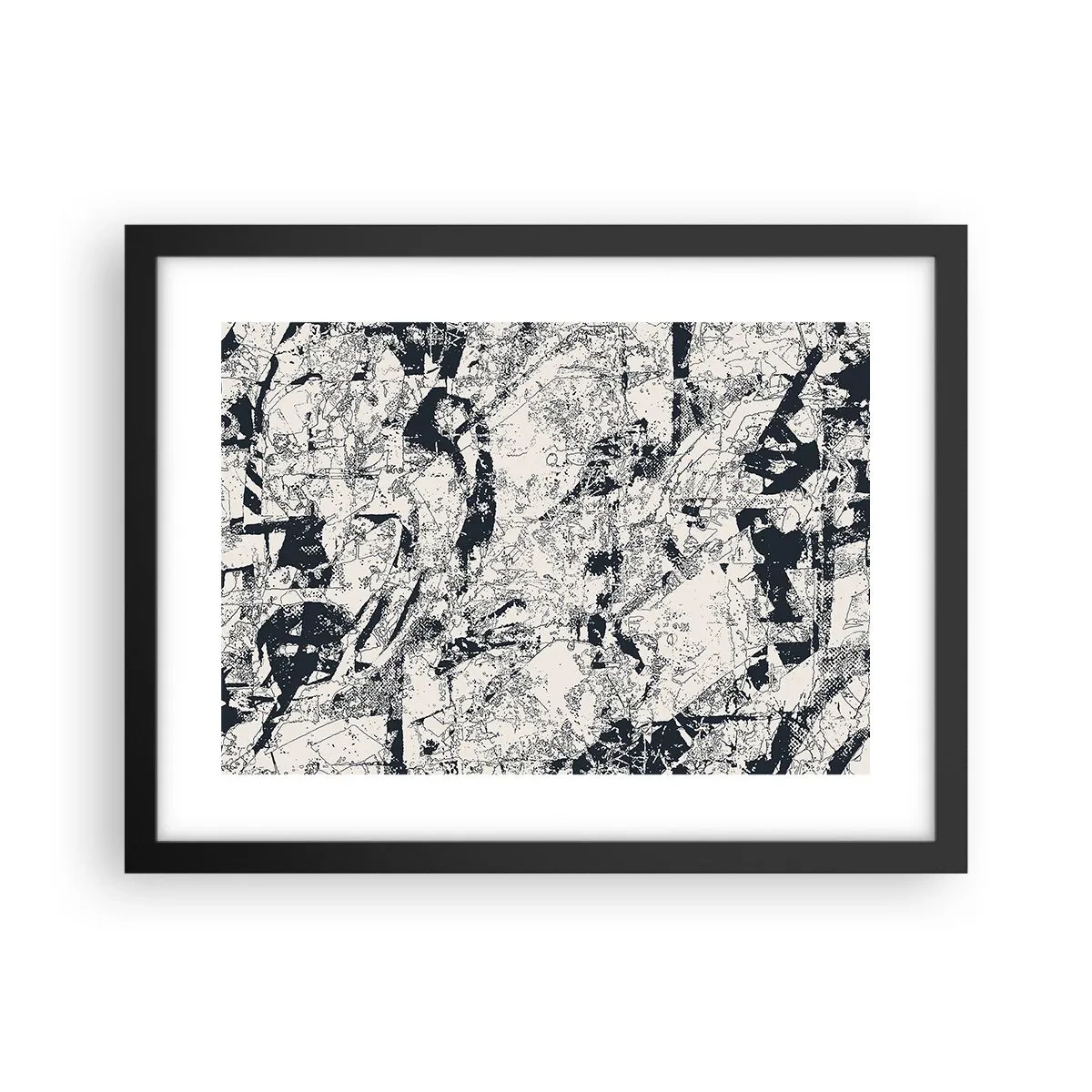 Poster în ramă neagră - Întrepătrunderea contrariilor - 40x30 cm