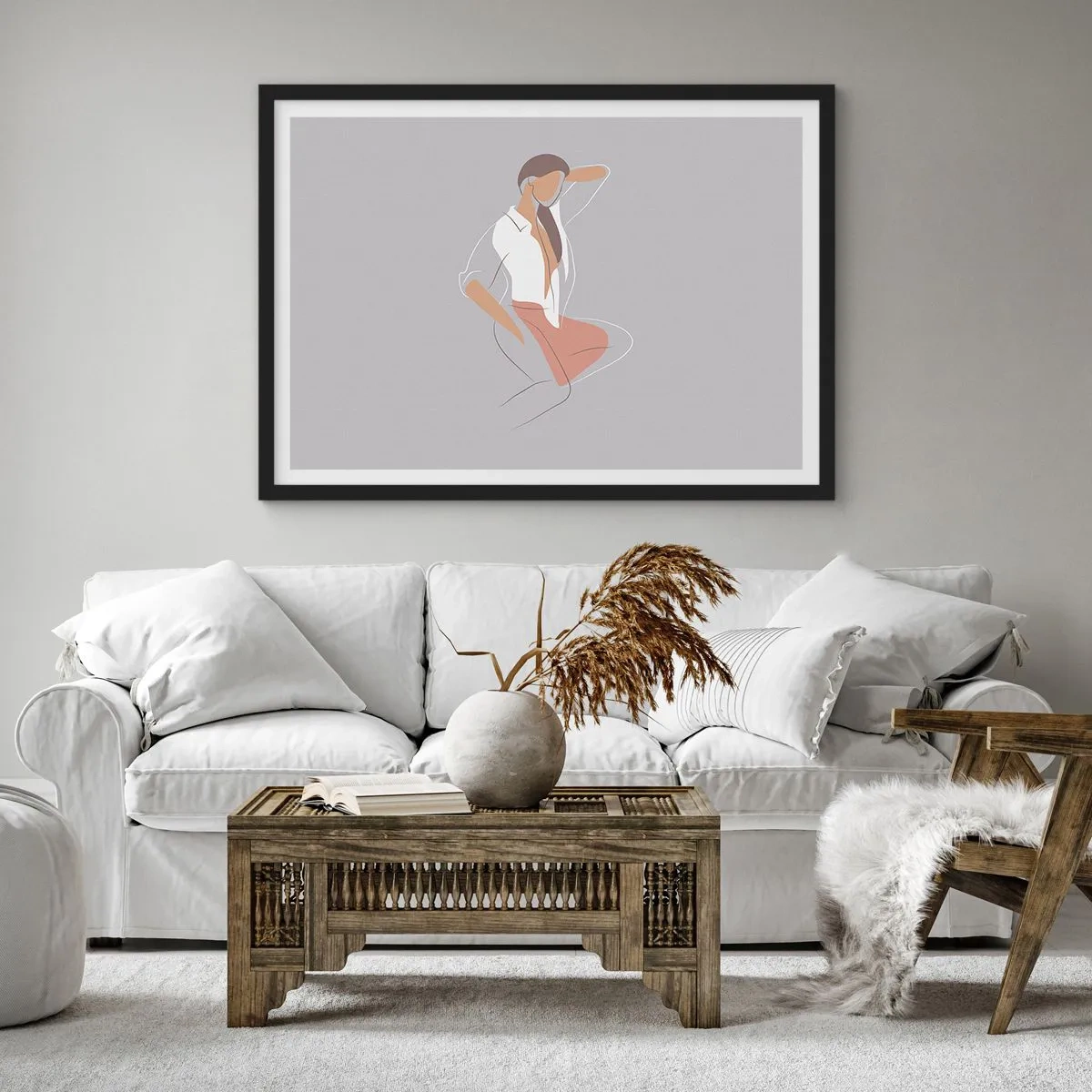 Poster în ramă neagră - Schiță de farmec - 70x50 cm