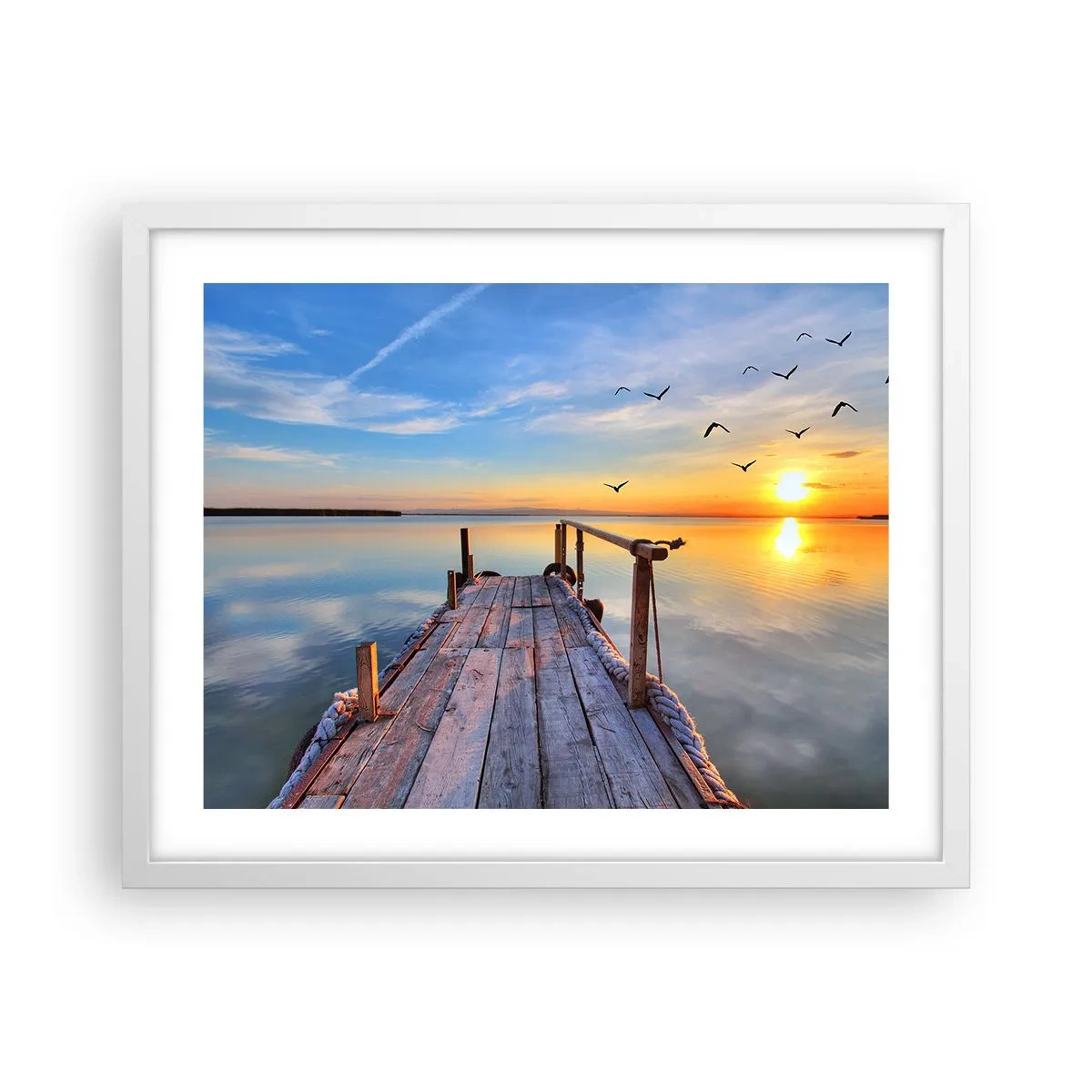 Poster în ramă albă - Mergând înainte spre soare - 50x40 cm