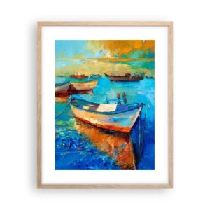 Poster în ramă de stejar deschis - Într-un golf de aur - 40x50 cm