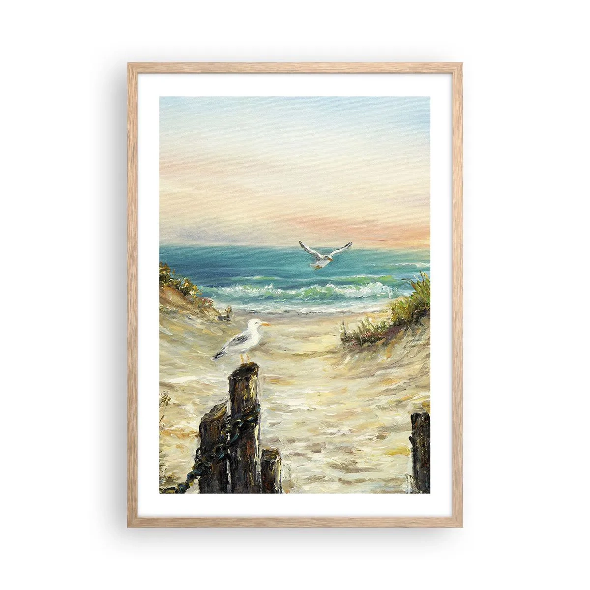 Poster în ramă de stejar deschis - Retragere fără vânt - 50x70 cm