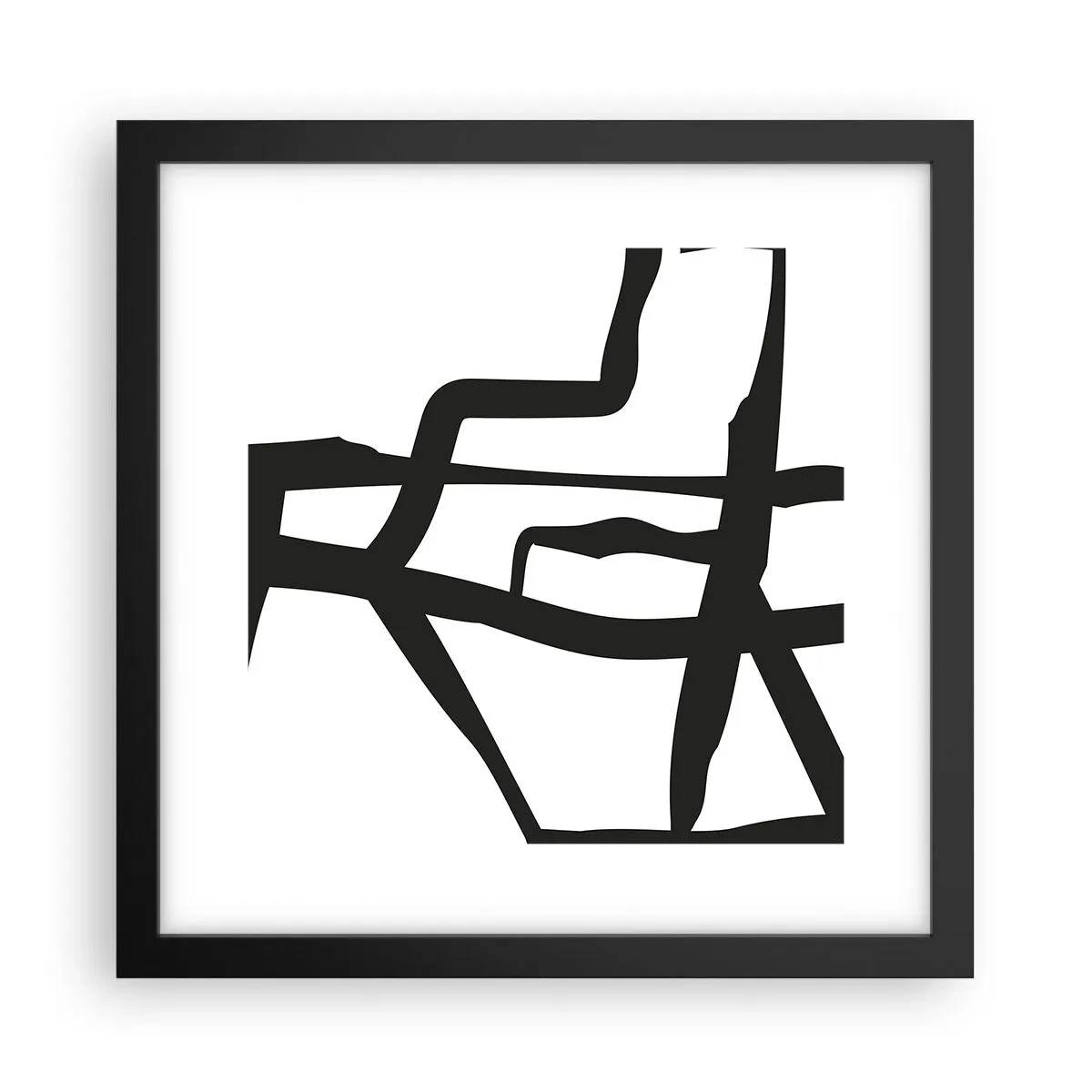 Poster în ramă neagră - Construcție în alb și negru - 30x30 cm