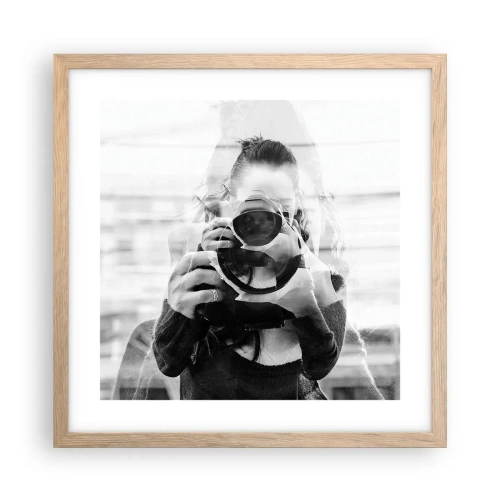 Poster în ramă de stejar deschis - Creator și material - 40x40 cm