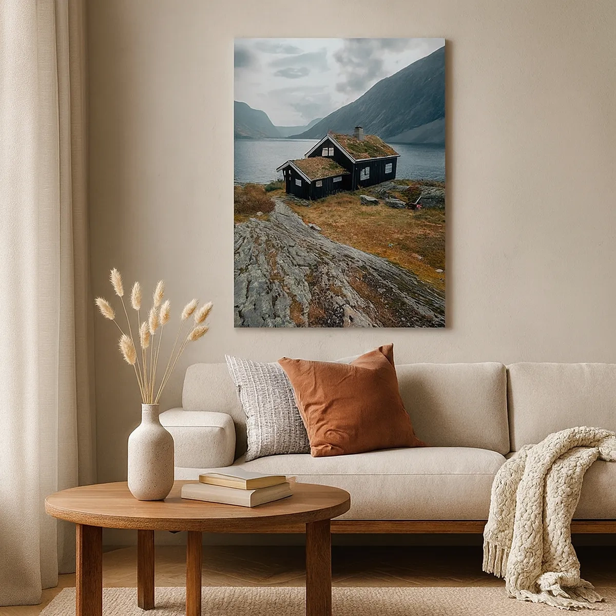 Tablou pe pânză - Stațiune de vară lângă fiord - 50x70 cm