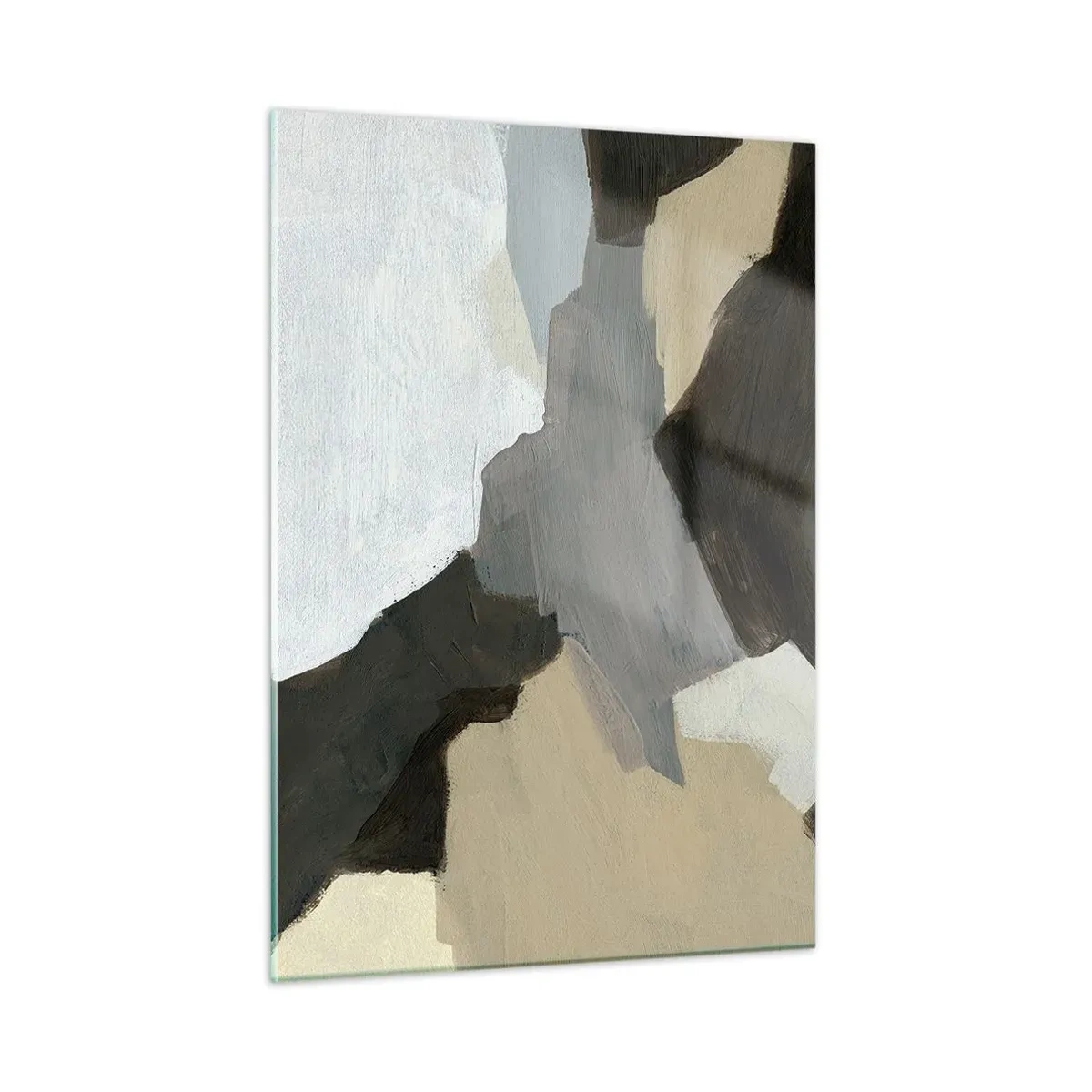 Tablou pe sticlă - Abstracție: despărțirile griului - 50x70 cm