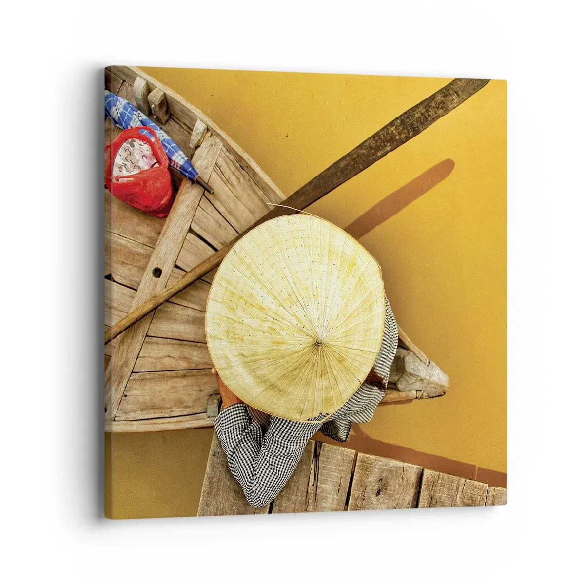 Tablou pe pânză - Viața pe râul galben - 40x40 cm