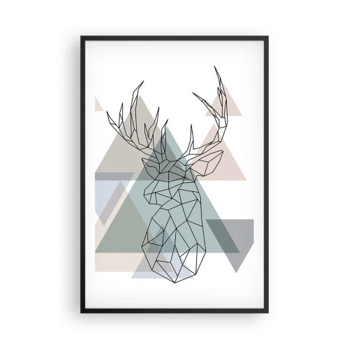 Poster în ramă neagră - Într-o pădure geometrică - 61x91 cm