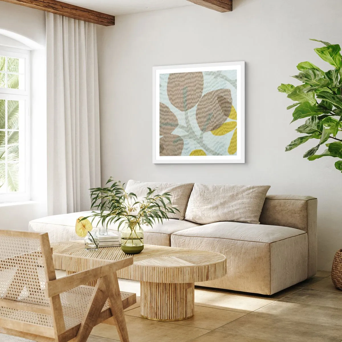 Poster în ramă albă - Compoziție în plin soare - 60x60 cm