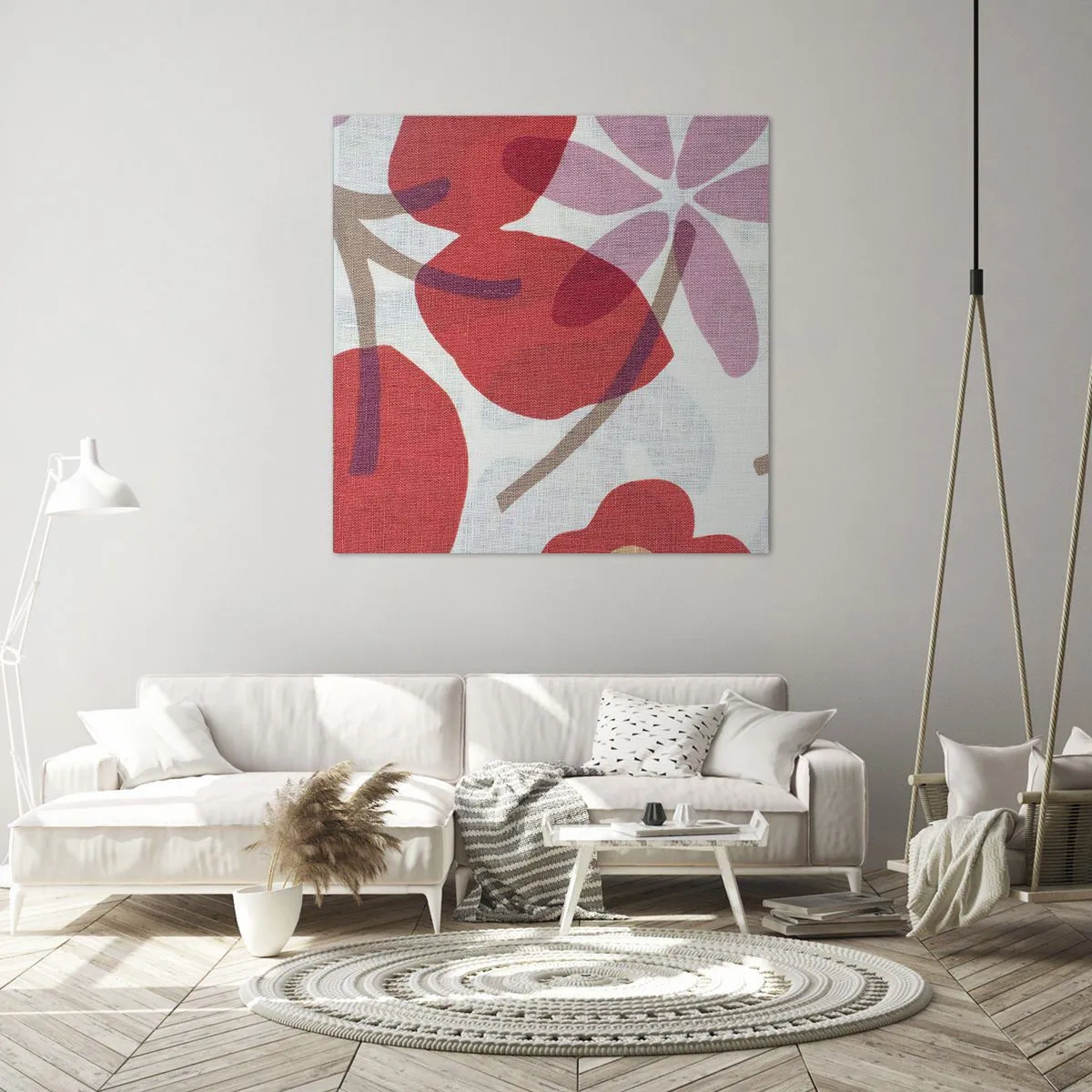 Tablou pe pânză - Aranjament floral în roz - 40x40 cm