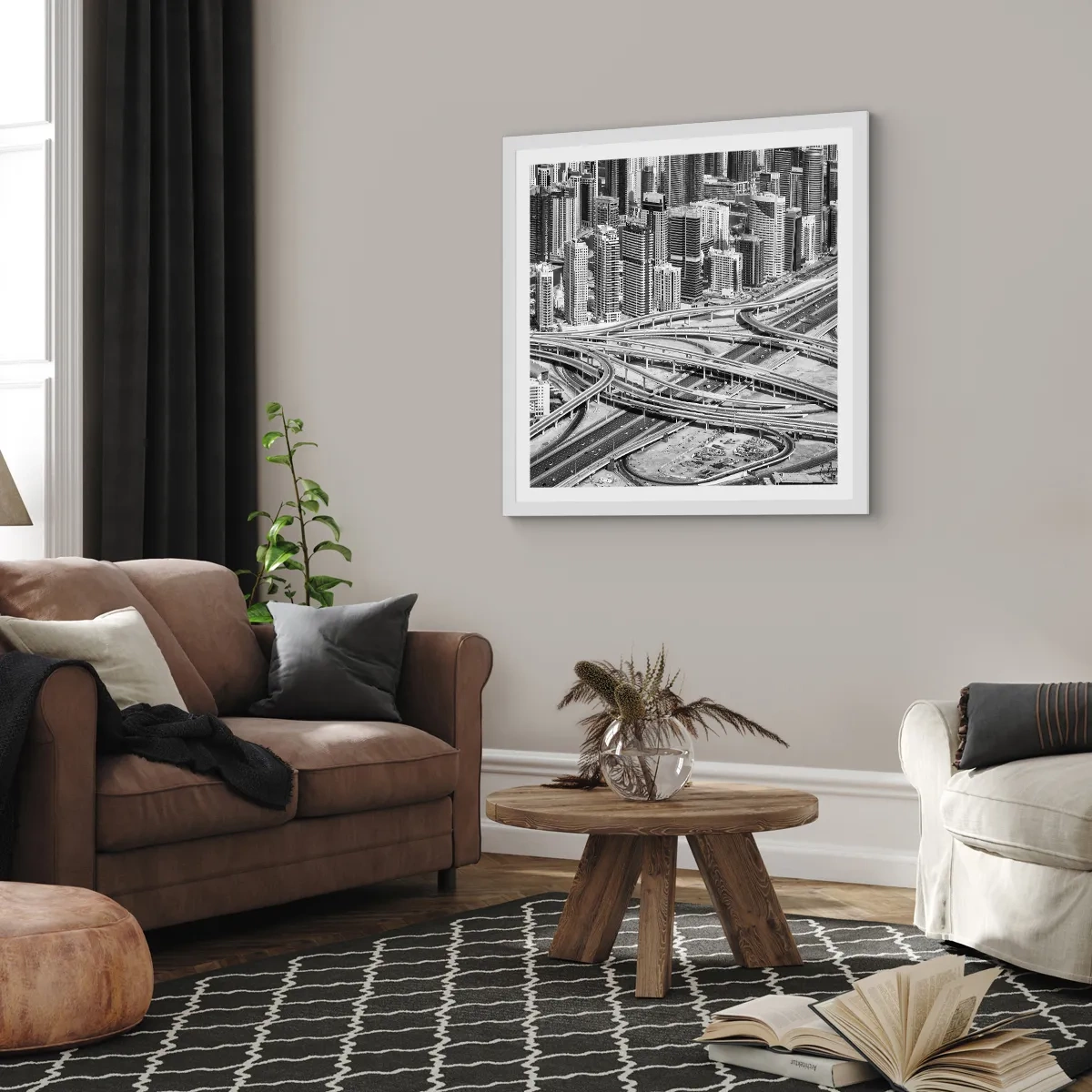 Poster în ramă albă - Dubai - orașul imposibil - 50x50 cm