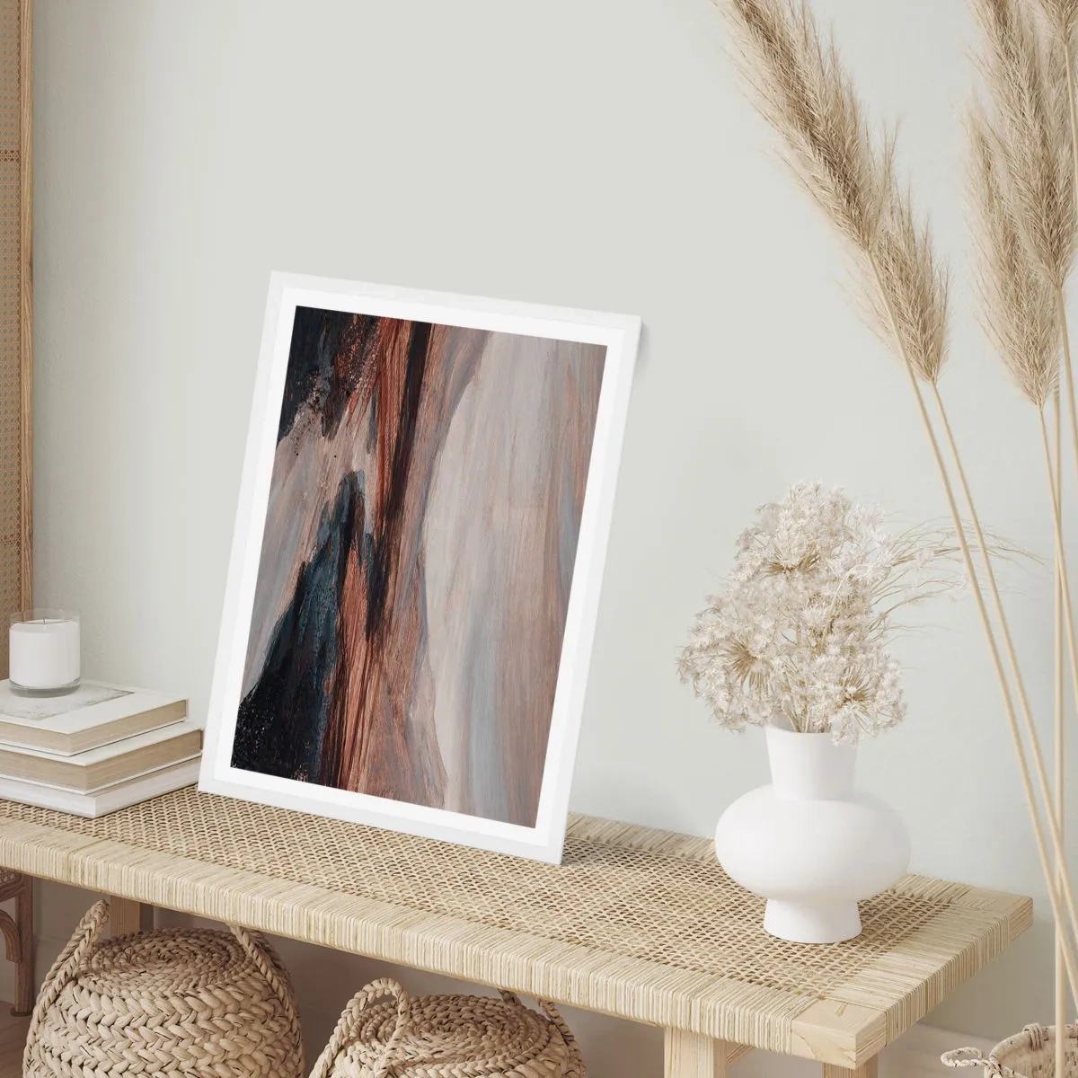 Poster în ramă albă - Valea liniștită - 61x91 cm